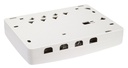 FiberTech wall outlet opbouw 4 poorten met splicetray en scharnierend deksel